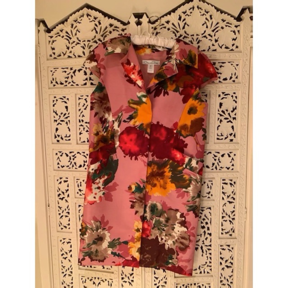 Oscar De La Renta Floral Long Vest